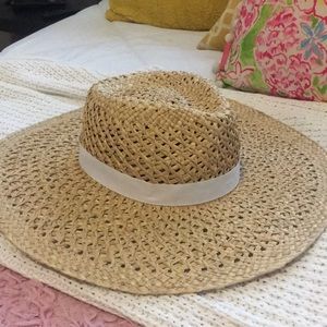 Rag & Bone Natural Open Weave Wide Brim Hat